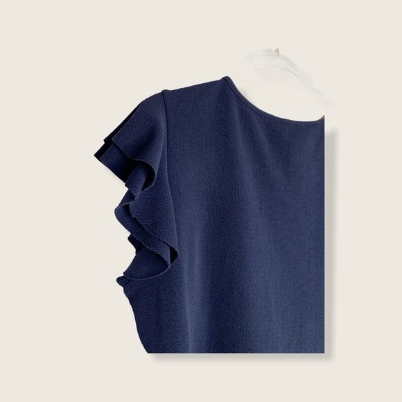 NEW! Shein Navy Flutter Sleeve Bodysuit - Picture 6 of 9